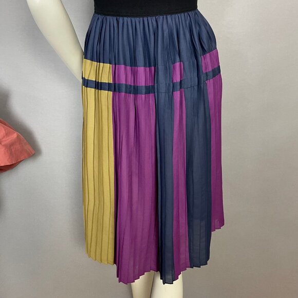BCBGMAXAZRIA Color Block Dress Arleney Pleated FLAWS Size XXS Women Sleeveless - Picture 6 of 16